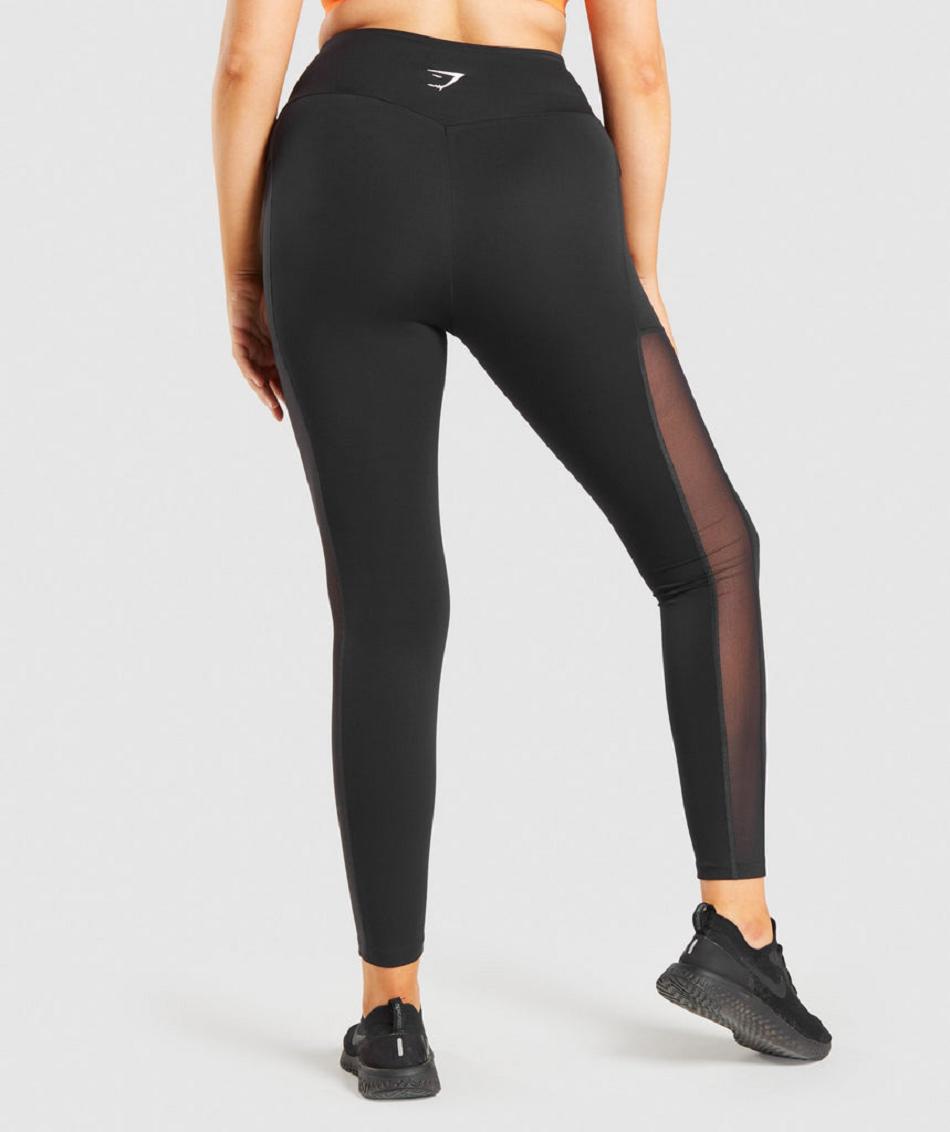 Leggins Gymshark Entrenamiento Mesh Pocket Mujer Negras | CO 2901YXF